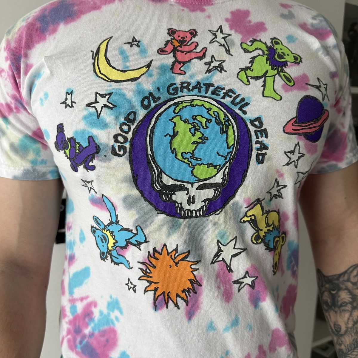 Grateful Dead Grateful Dead tie-dye psychedelic bears rock streetwear tee Size US M / EU 48-50 / 2 - 2 Thumbnail