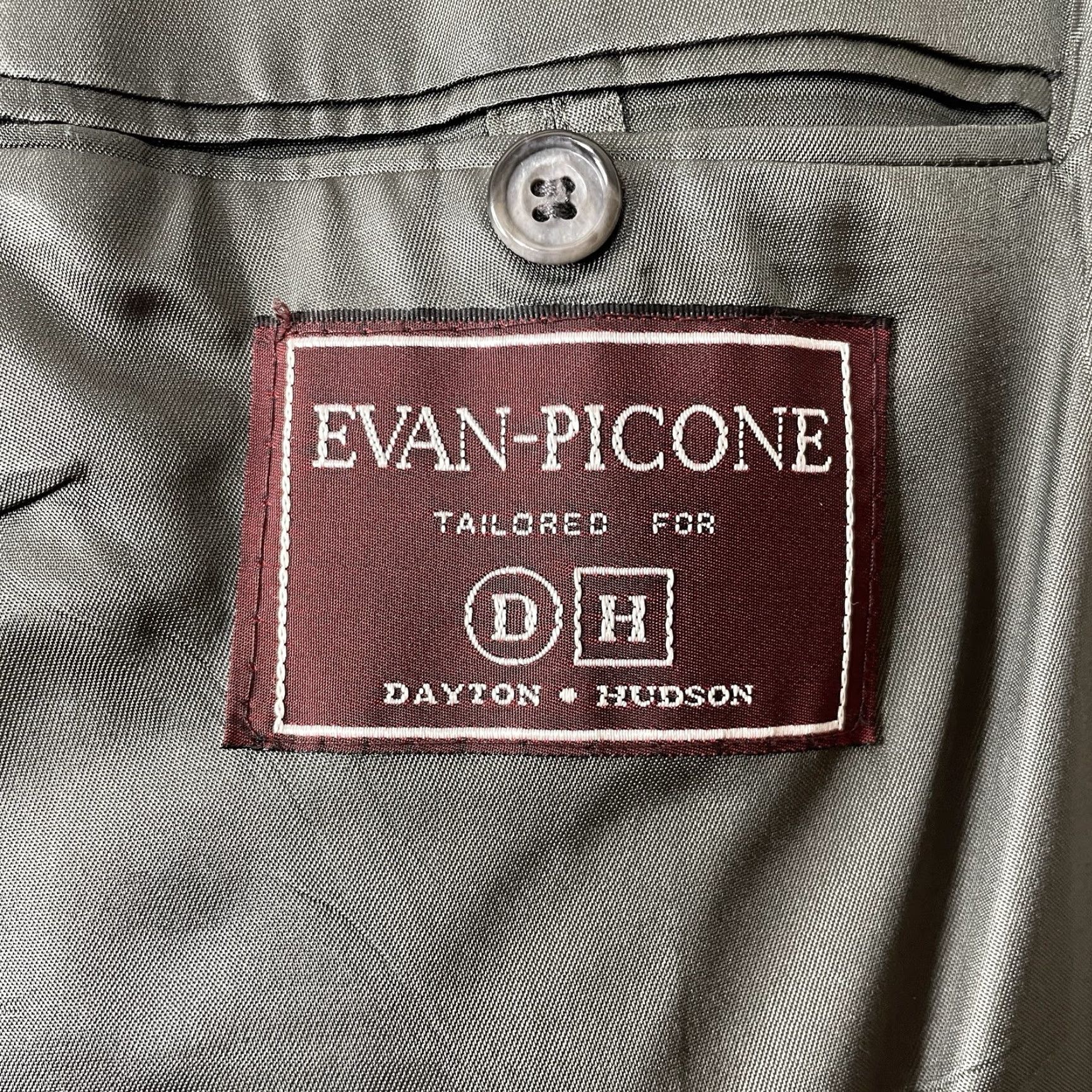 Evan Picone USA Made Sport Coat Mens 46L Gray Textured Check Wool Two Buttons Blazer Jacket Single-Breasted Notch Long - 46L Gray Evan Picone Mens USA