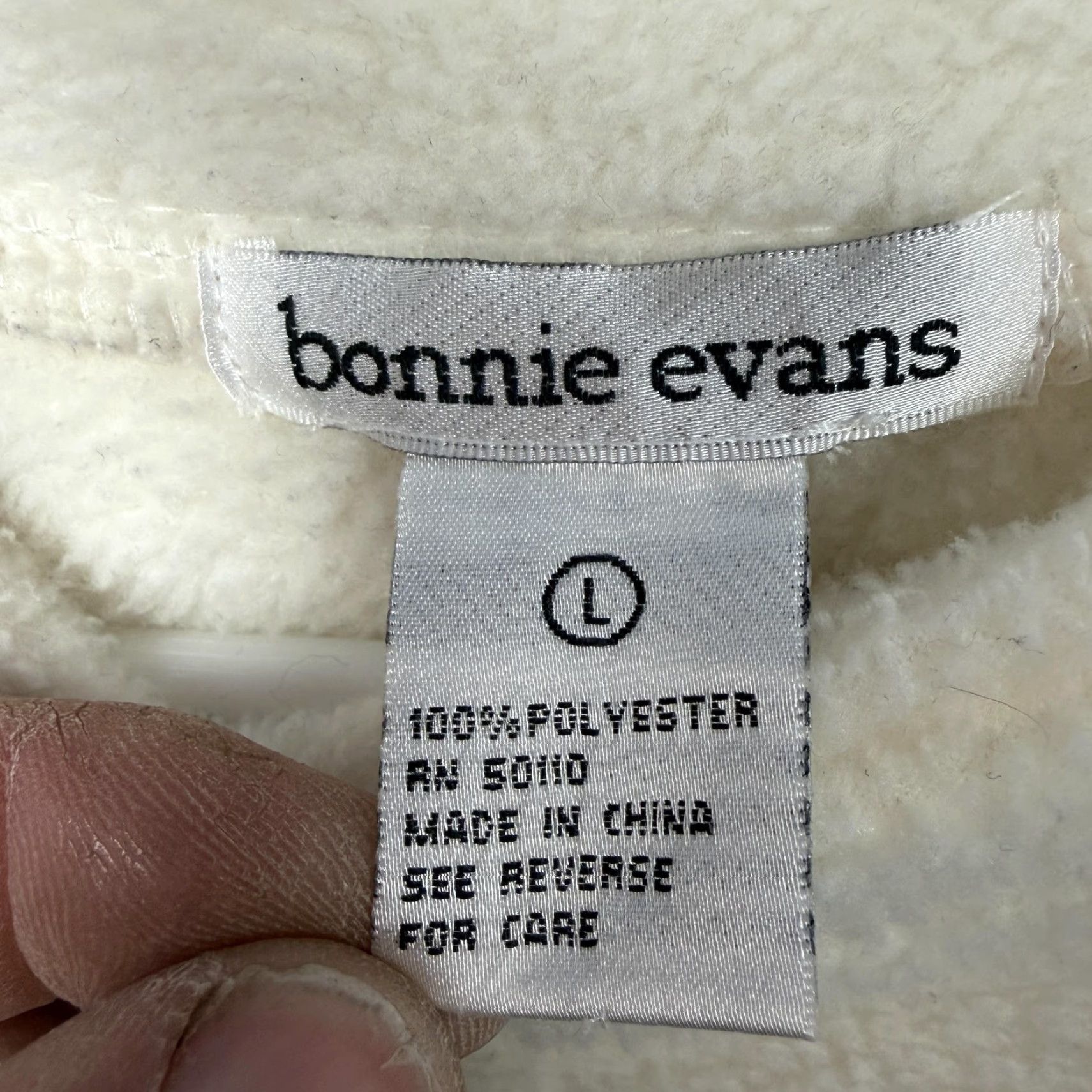 Vintage Bonnie Evans Fleece Sweater Womens L Cream Cardinal Embroidered Bird Grandmacore Size L / US 10 / IT 46 - 5 Thumbnail