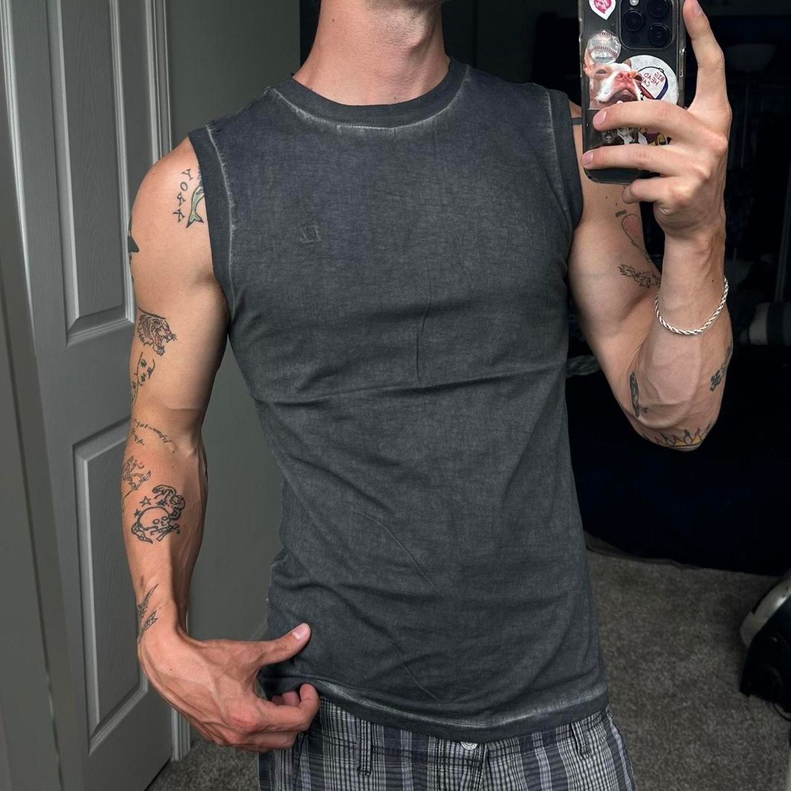 Helmut Lang Grey Overdyed Helmut Lank Sleeveless Tank Top Muscle Shirt Size S / US 4 / IT 40 - 3 Thumbnail