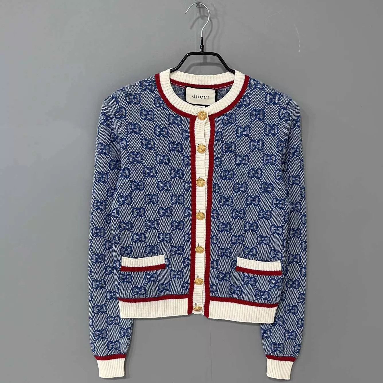 Gucci GUCCI Mist Blue Gold Button Cardigan XXS 99 New Size XXS / US 00 / IT 34 - 2 Thumbnail