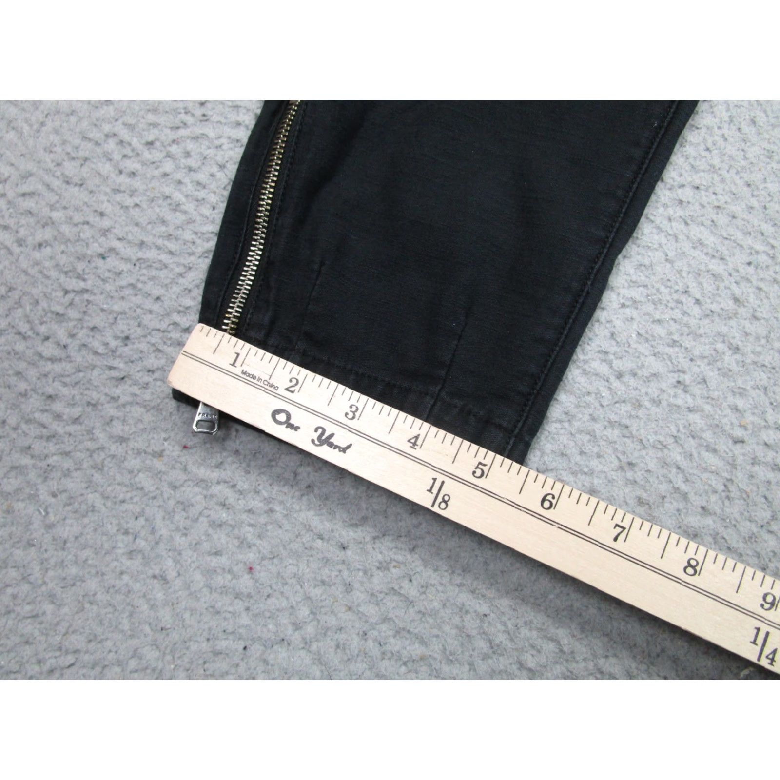 Frame Frame Pants 23 Black High Rise Moto Zip Ankle Tapered Gothic Punk Womens Size 40" / US 18 - 4 Thumbnail