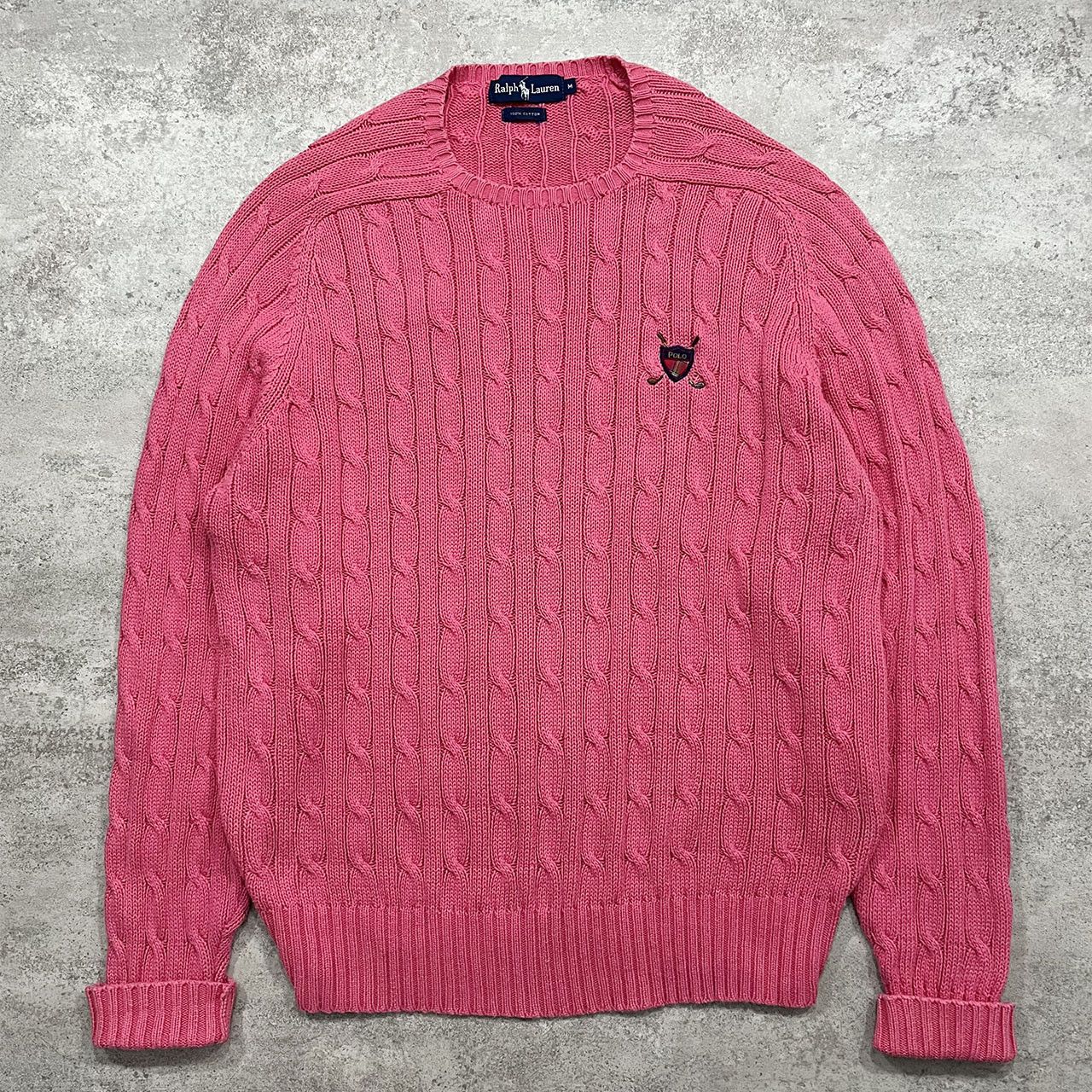 トップス 90s Polo Ralph Lauren Cotton Knit Vintage 90s Polo Ralph Lauren Chunky Knit 100% Cotton Blue