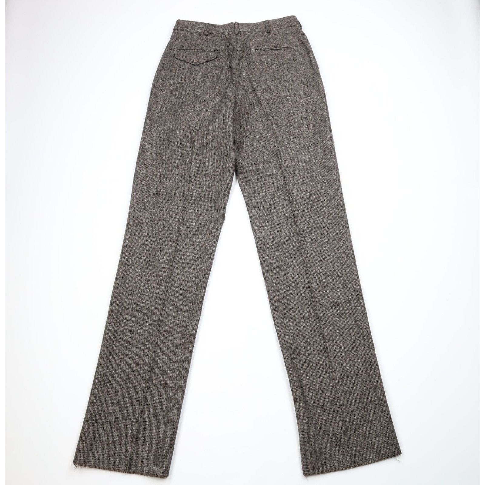 Ralph Lauren × Vintage Vintage 80s Ralph Lauren Unhemmed Wool Herringbone Pants Size US 30 / EU 46 - 10 Thumbnail