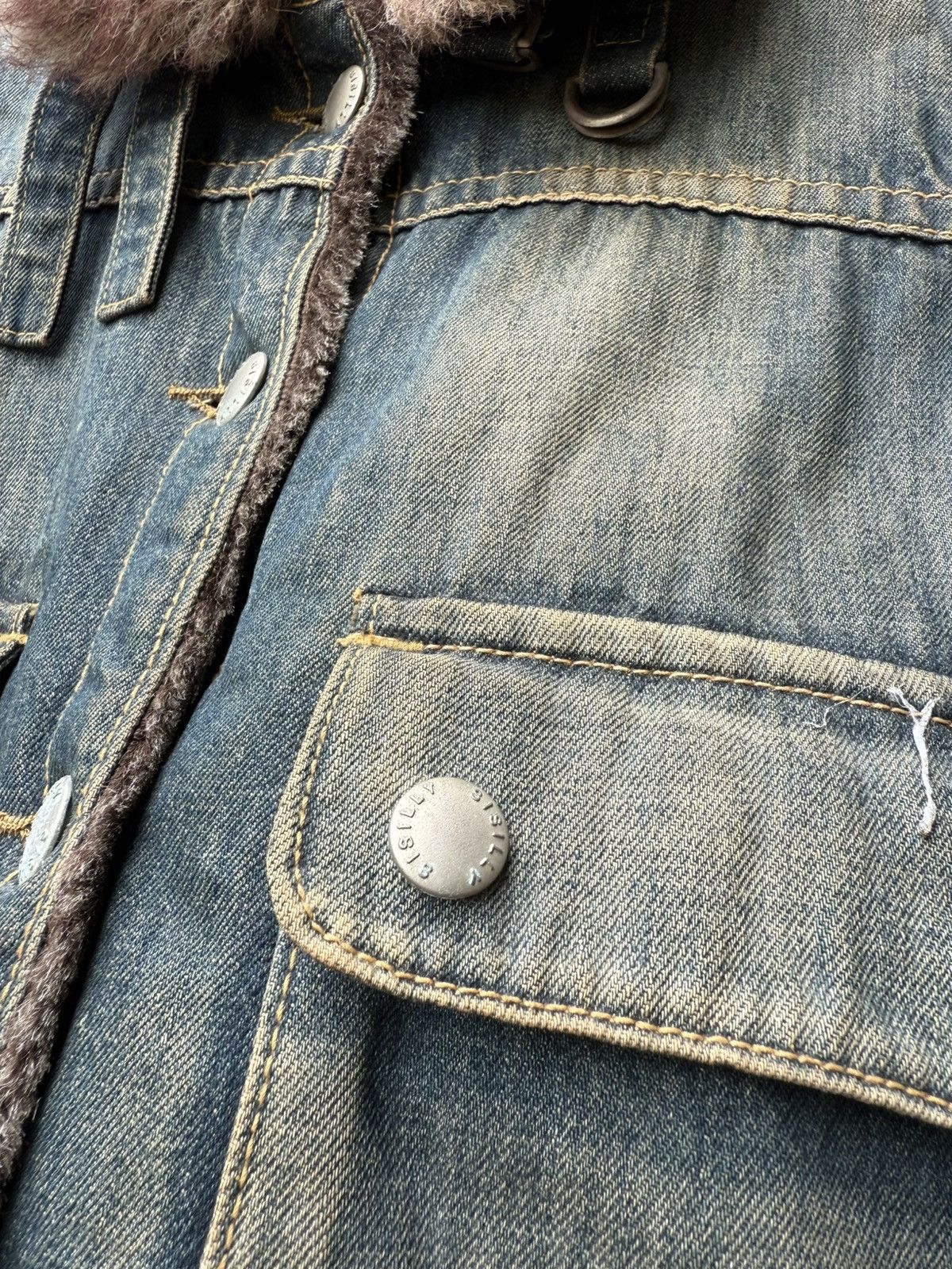 Japanese Brand Fur denim jacket sisley ifsixwasnine lgb styled Size US M / EU 48-50 / 2 - 7 Thumbnail