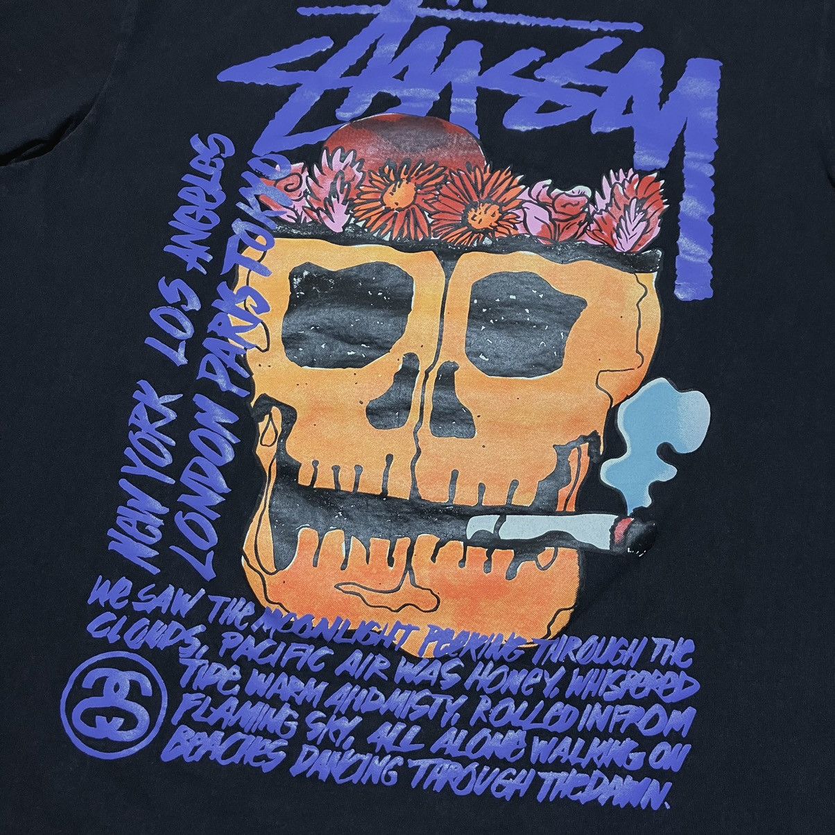 Stussy Vintage STUSSY Smokin’ Skull Backprint Cotton Faded T-shirt Size US M / EU 48-50 / 2 - 4 Thumbnail