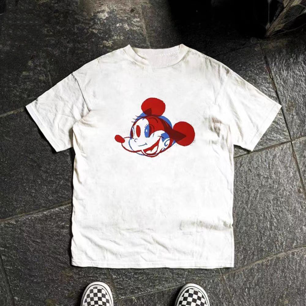 Vintage White retro cartoon mouse print t-shirt Size US M / EU 48-50 / 2 - 1 Thumbnail