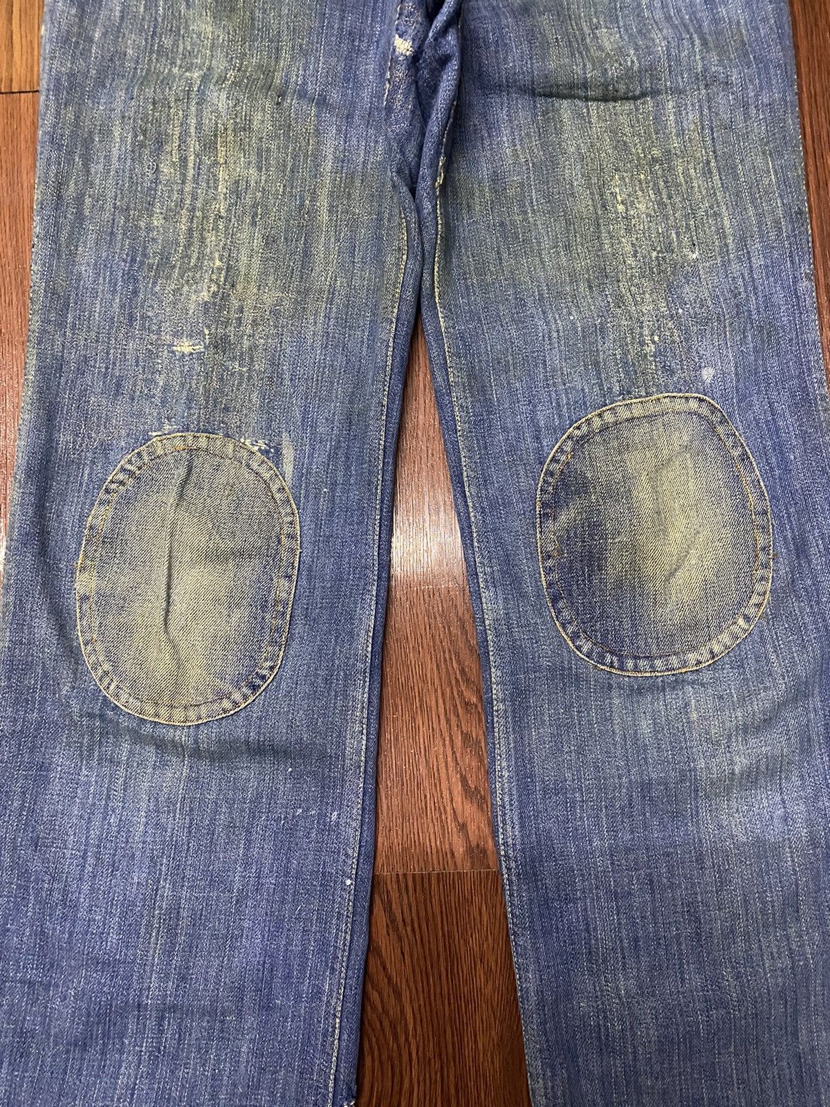 Japanese Brand Vintage Japanese Brand Dirty Thrashed Double Knee Jeans Size US 29 - 4 Thumbnail