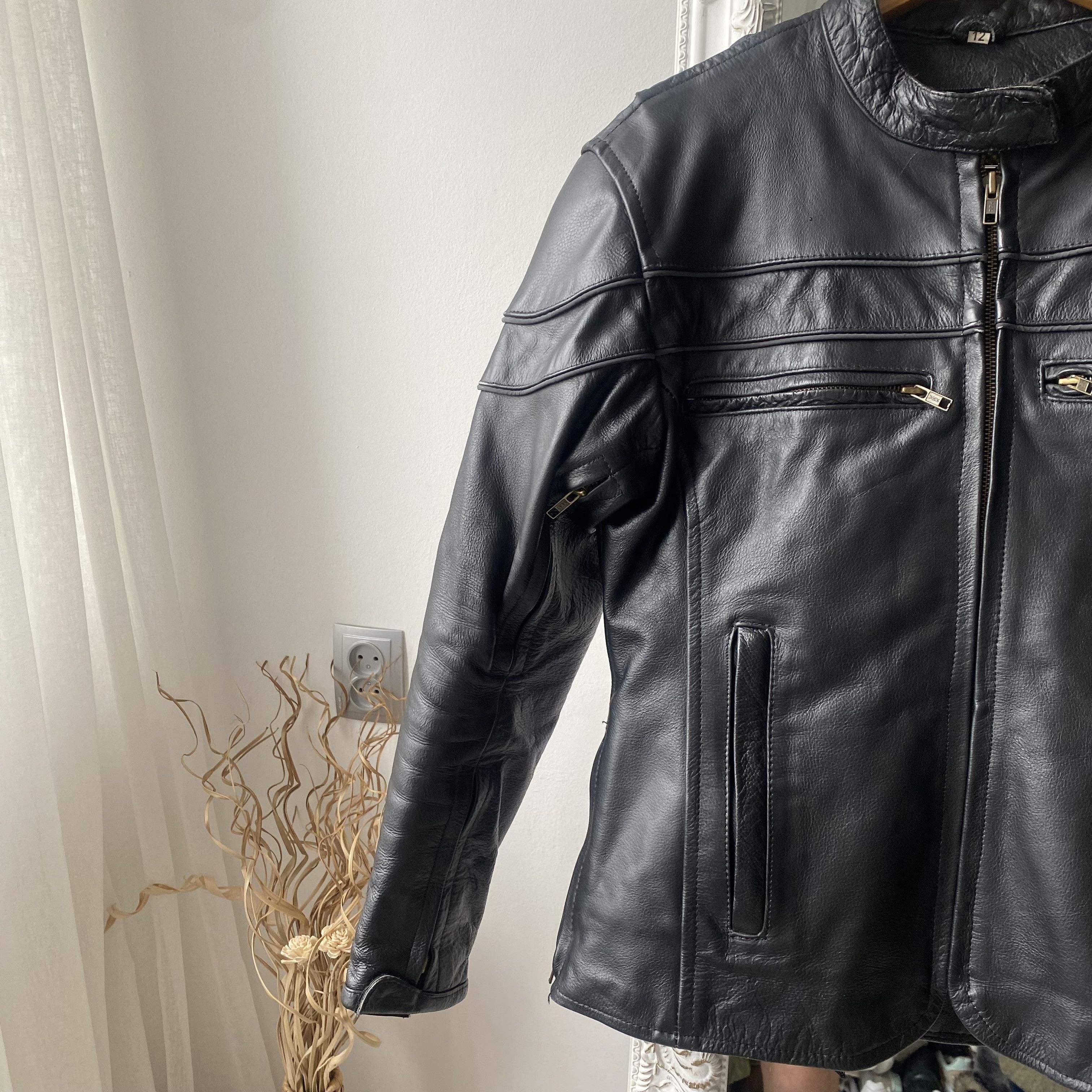 Harley Davidson 🏍️Vintage Leater Biker Jacket Moto Racing Avant-garde Size M / US 6-8 / IT 42-44 - 3 Thumbnail