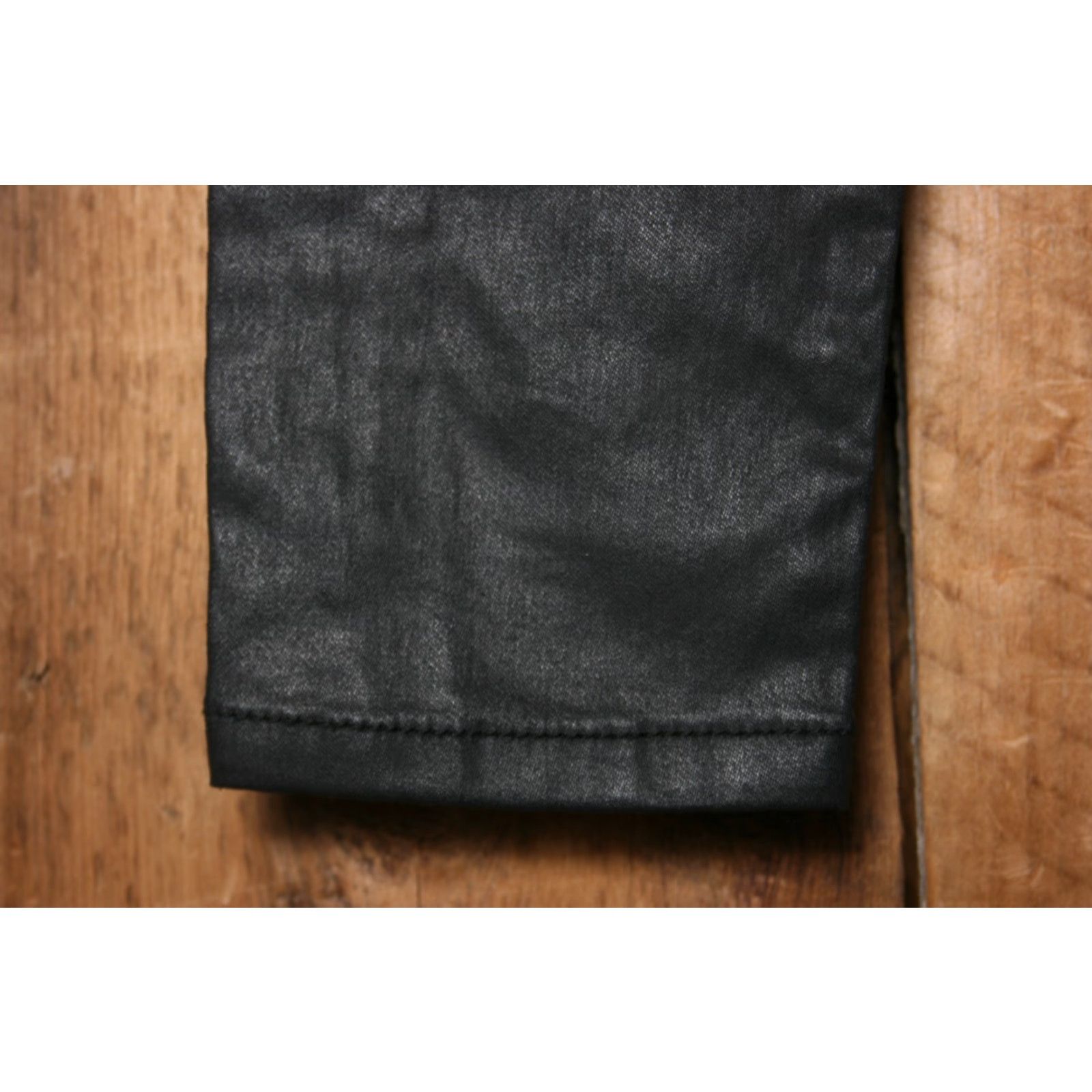 Vintage Current/Elliott The Sweeney Coated Black Stretch Skinny Moto Jeans Sz 26 Women Size 26" / US 2 / IT 38 - 6 Thumbnail