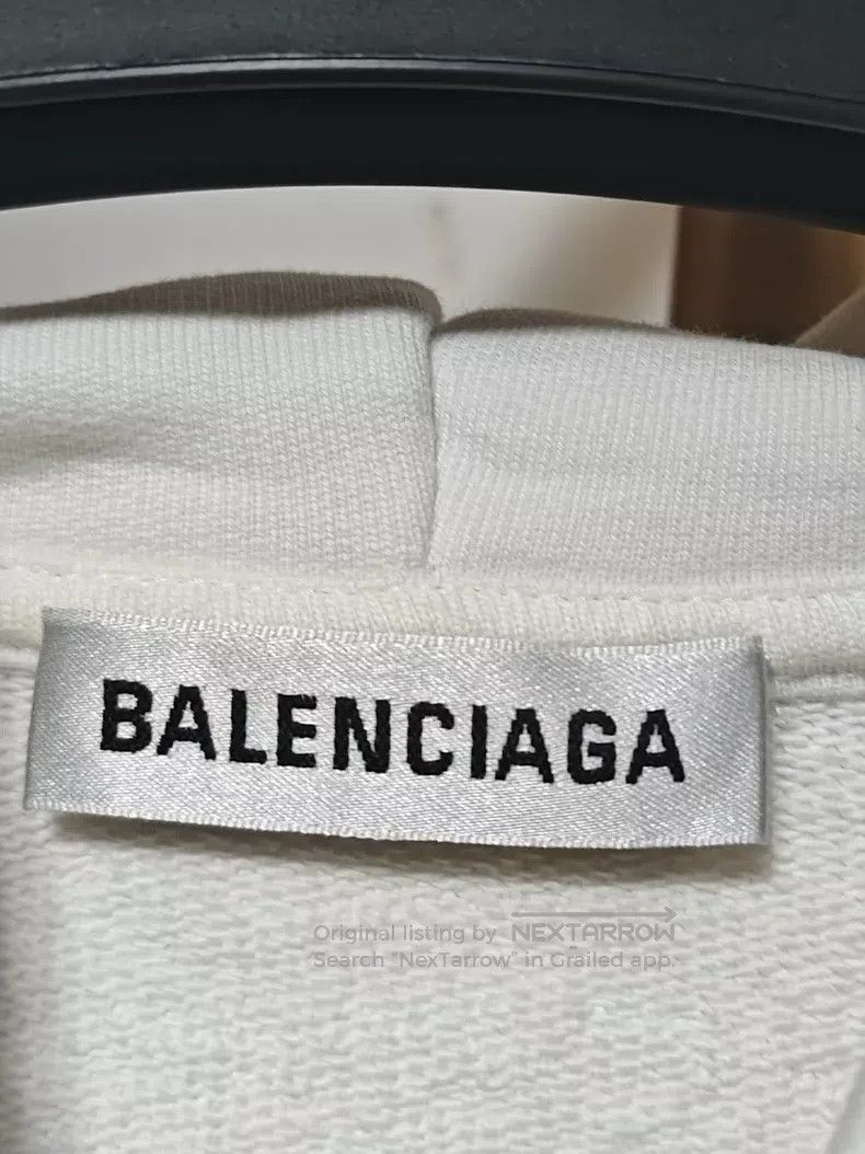 Balenciaga Balenciaga White Hooded Sweatshirt Size US L / EU 52-54 / 3 - 3 Thumbnail