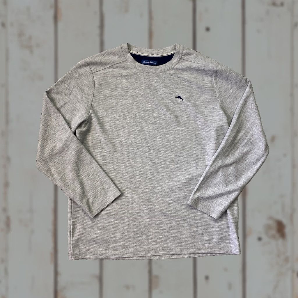 Tommy Bahama Tommy Bahama Thermal Shirt Mens L Gray Crew Neck Long Sleeve Logo All Seasons Easy Care Knit Regular Size US L / EU 52-54 / 3 - 1 Thumbnail