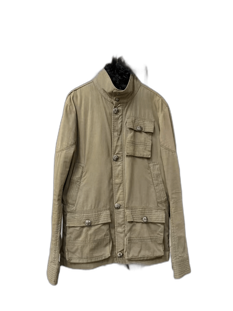 Chrome Hearts Military Green Fur Jacket