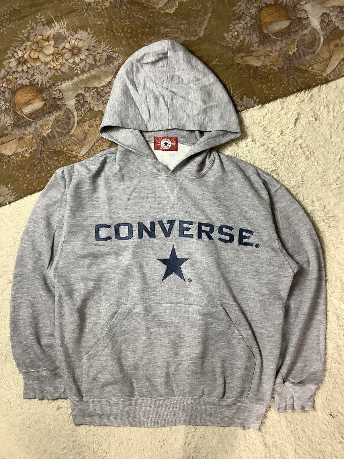 Converse × Vintage Vintage Converse Big Logo Baggy Boxy Hoodie Size US M / EU 48-50 / 2 - 1 Thumbnail
