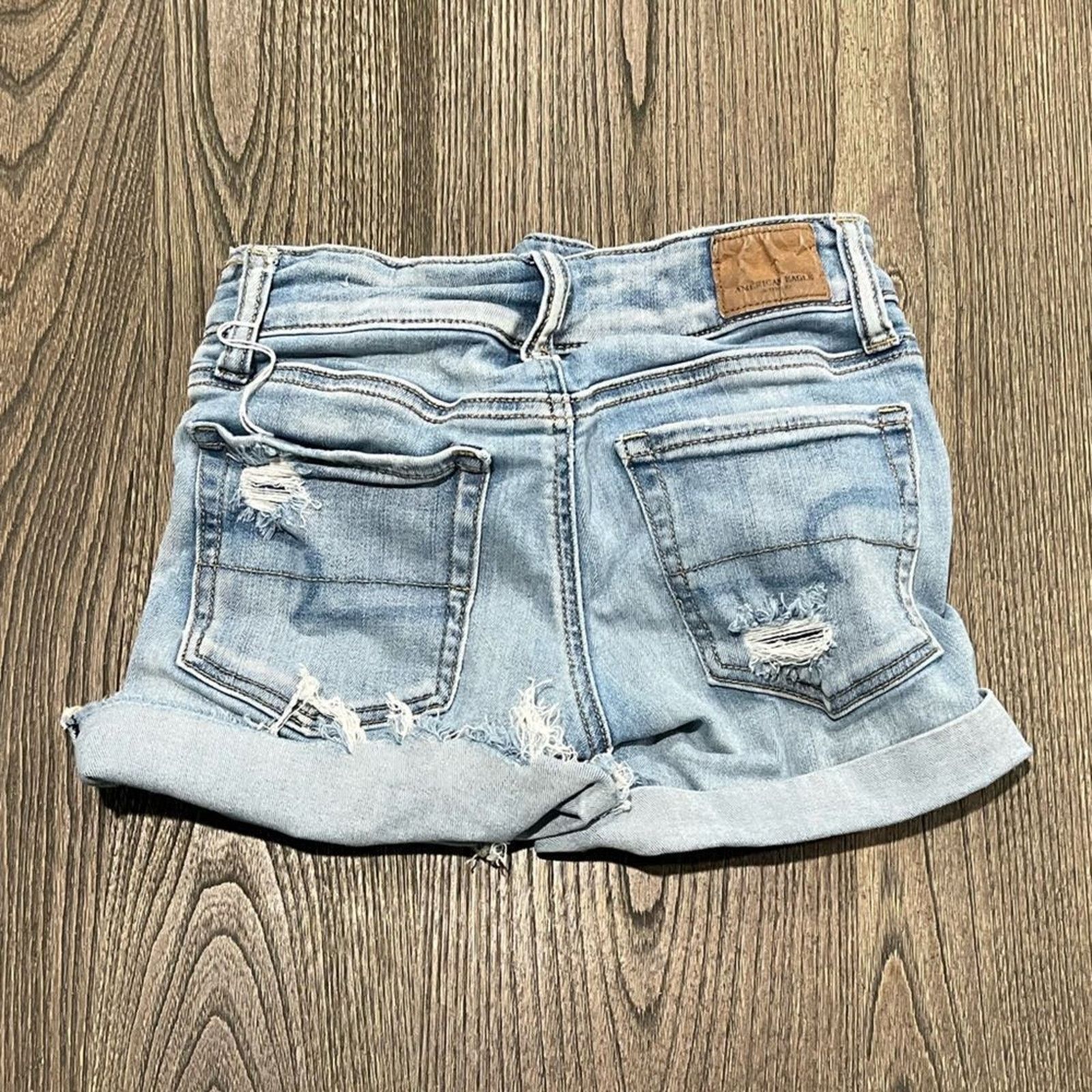 American Eagle Outfitters American Eagle Boyfriend Shorts Distressed Whisker Denim Size 25" / US 0 / IT 36 - 7 Thumbnail