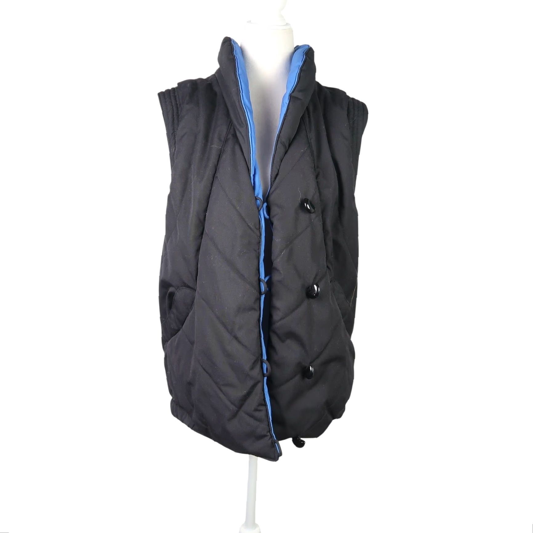 Vintage VINTAGE 80s Outer-Scene Ltd Reversible Puffer Vest Blue/Black Men M Shirt Size US M / EU 48-50 / 2 - 4 Thumbnail