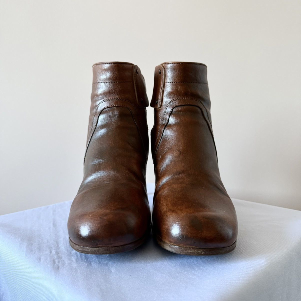 Rick Owens Rick Owens Stiletto Blood Brown Leather Zip Heels Boots Size US 10 / IT 40 - 2 Thumbnail