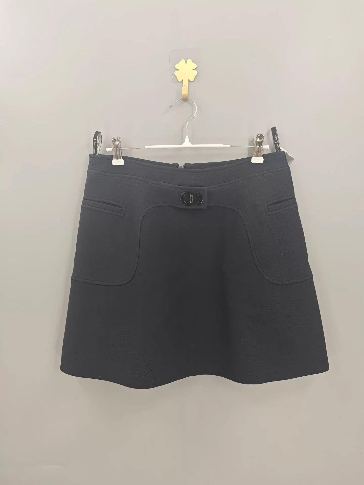 Dior Dior Silk Wool Black CD Buckle Short Skirt Size 27" / US 4 / IT 40 - 1 Thumbnail