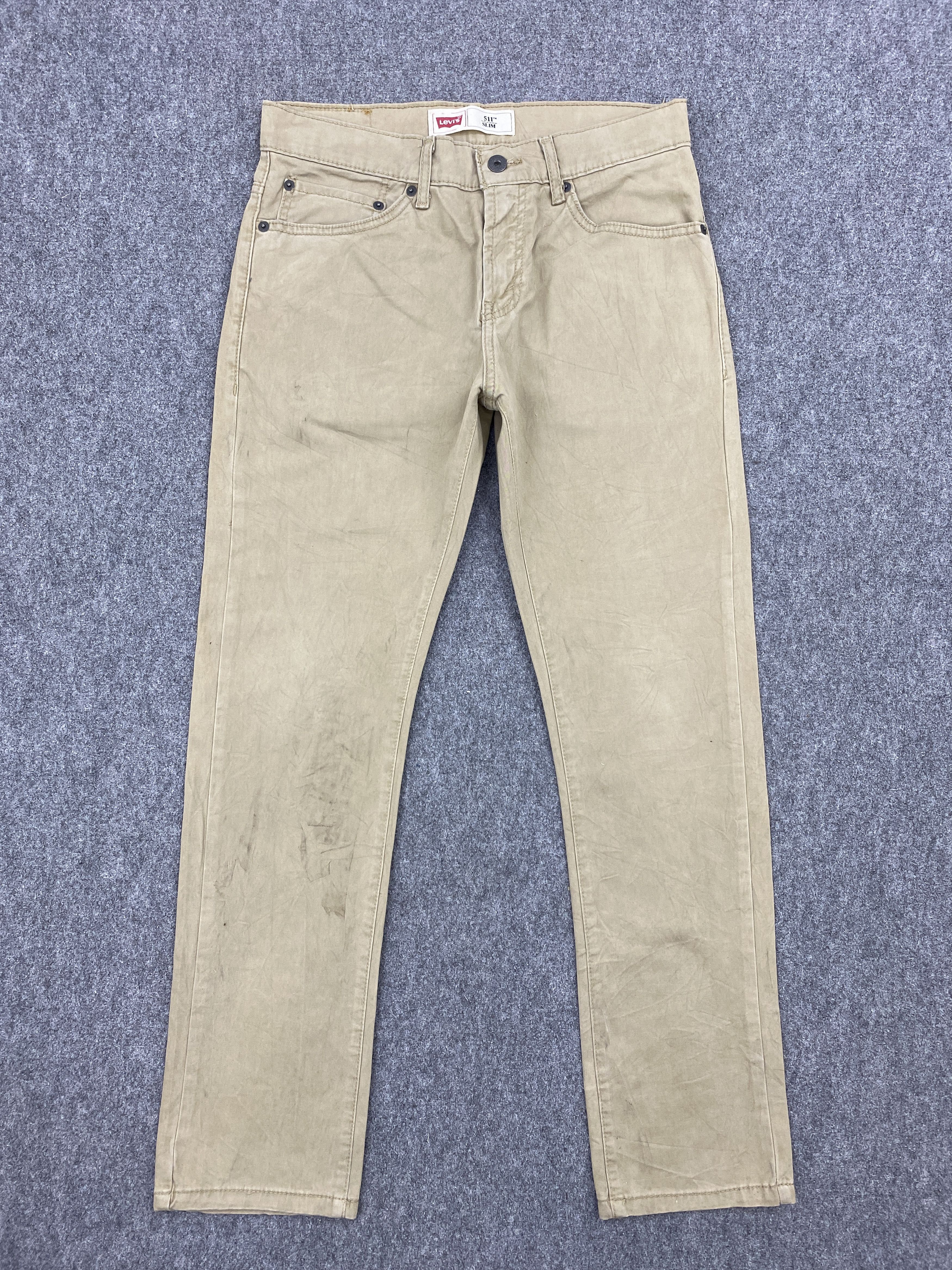 Levi's Vintage Levis 511 White Tab Khaki Jeans DP2602 Size US 29 - 1 Thumbnail