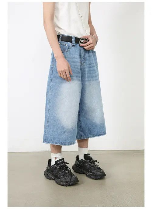 Other Light blue vintage distressed straight denim shorts Size US 32 / EU 48 - 3 Thumbnail