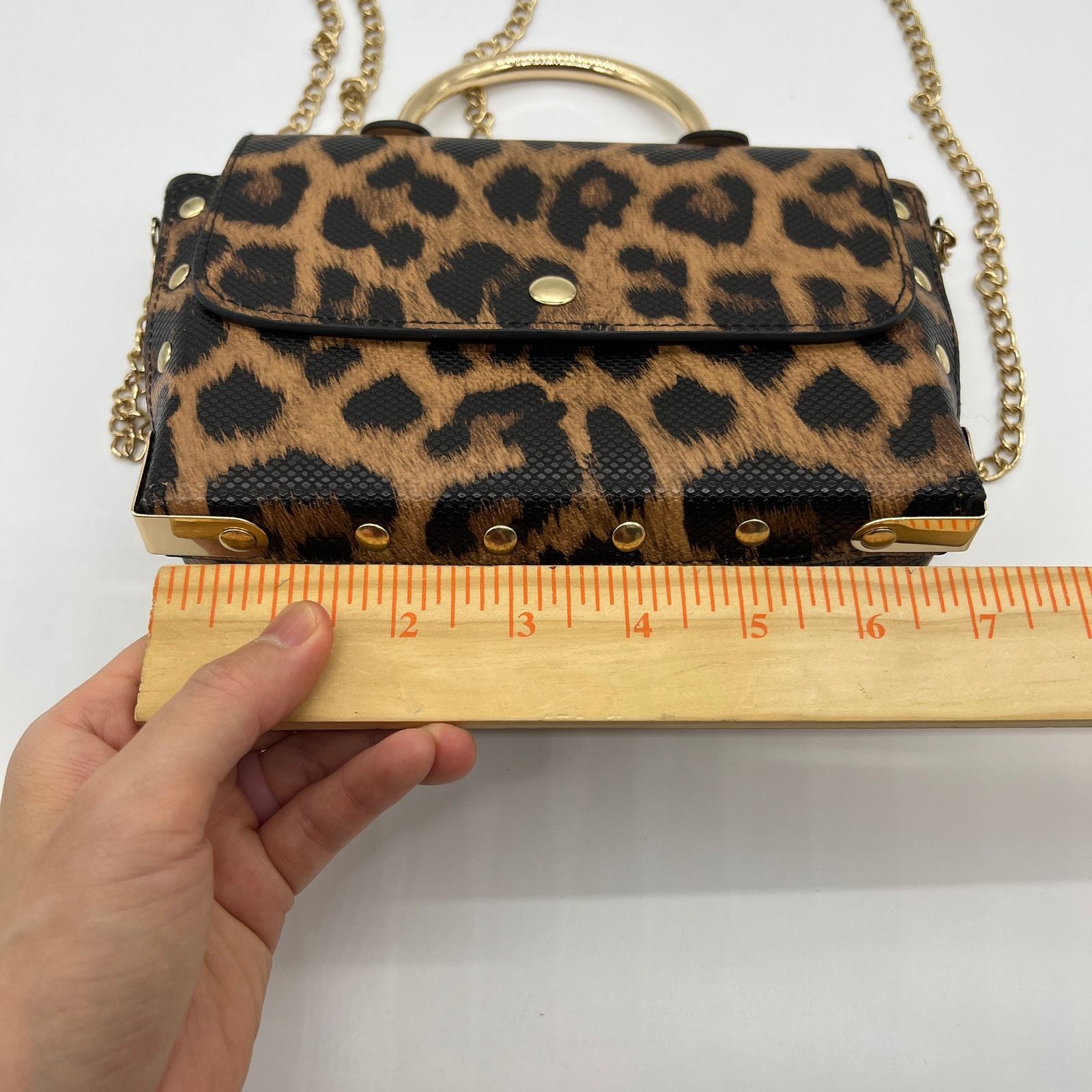 Other Womens Crossbody Bag Brown Leopard Chain Strap Small Purse Size ONE SIZE - 9 Thumbnail