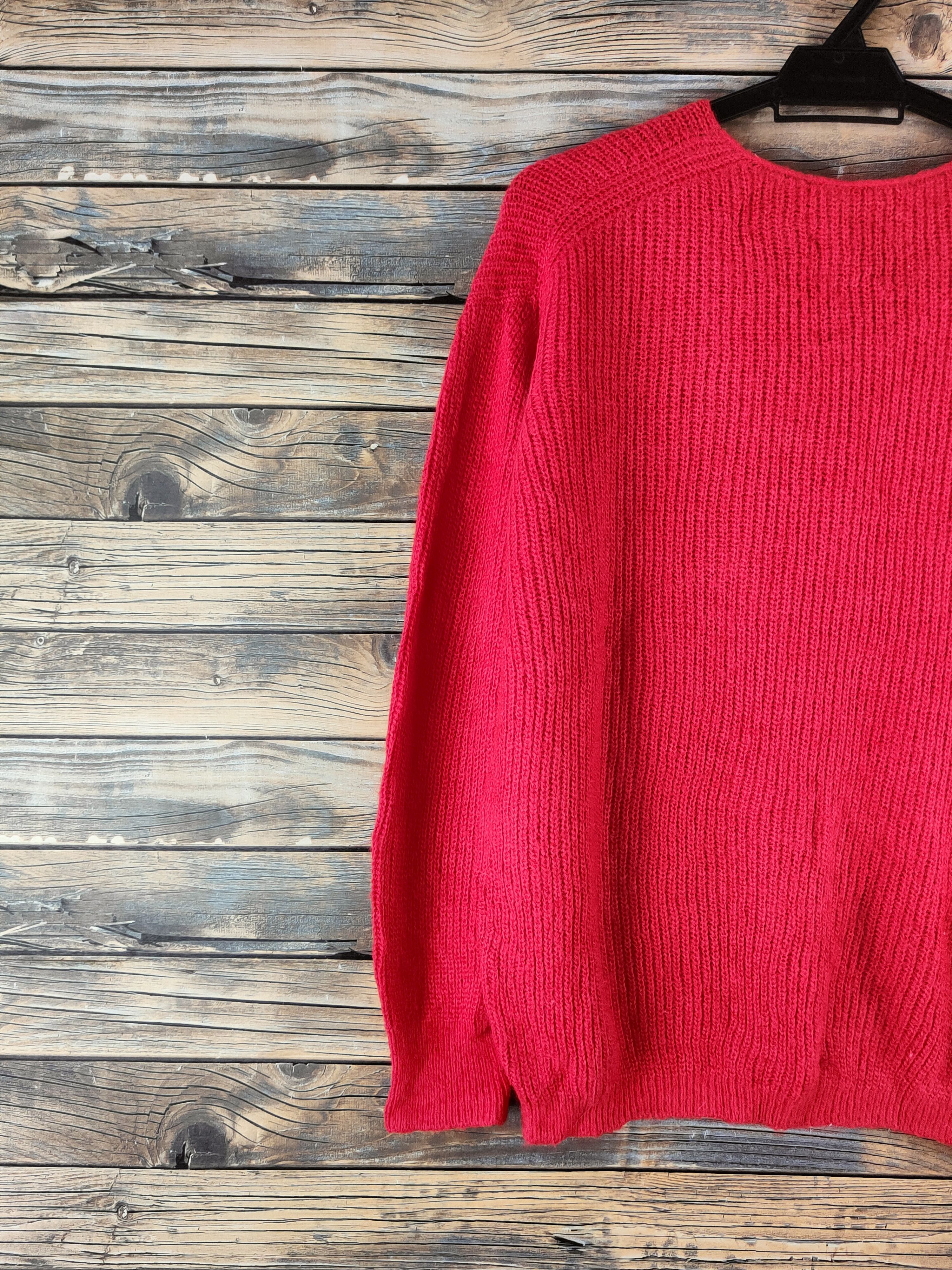 Japanese Brand DL Qtume Red Knitwear Sweatshirts #46-940 Size L / US 10 / IT 46 - 8 Thumbnail