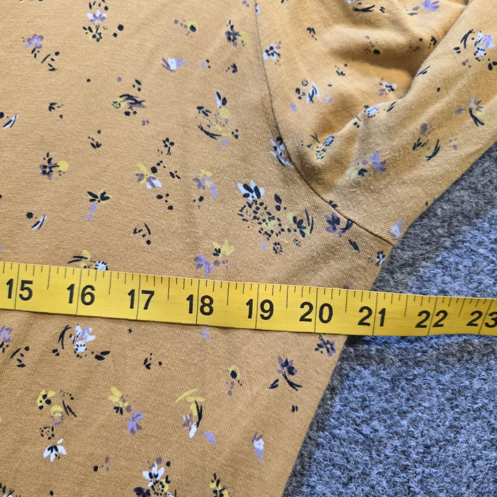 FatFace Fat Face Top Womens 10 Yellow Mustard Floral Popover Faux Wrap Casual Capsule Blouse Ladies Regular Knit Cotton Long Sleeve V-Neck Pockets Lightweight Size L / US 10 / IT 46 - 6 Thumbnail