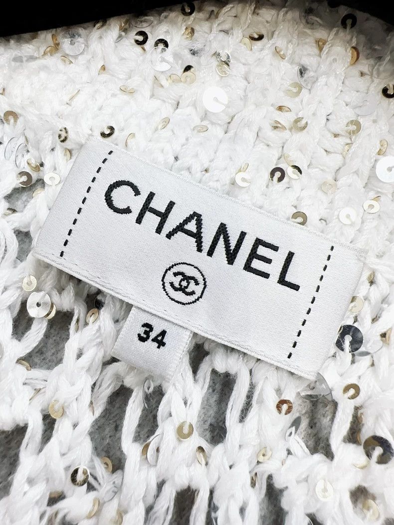 Chanel Chanel 23C early spring vacation white sequin knitted card Size XXS / US 00 / IT 34 - 6 Thumbnail