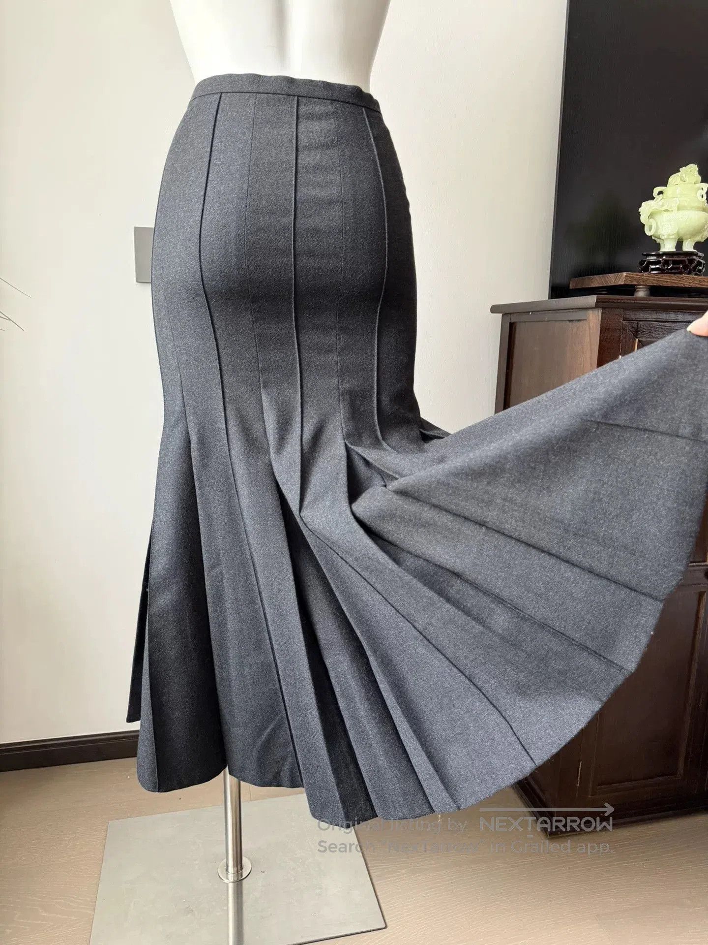 Other Vintage Wool Mermaid Long Skirt. Size 25" / US 0 / IT 36 - 6 Thumbnail