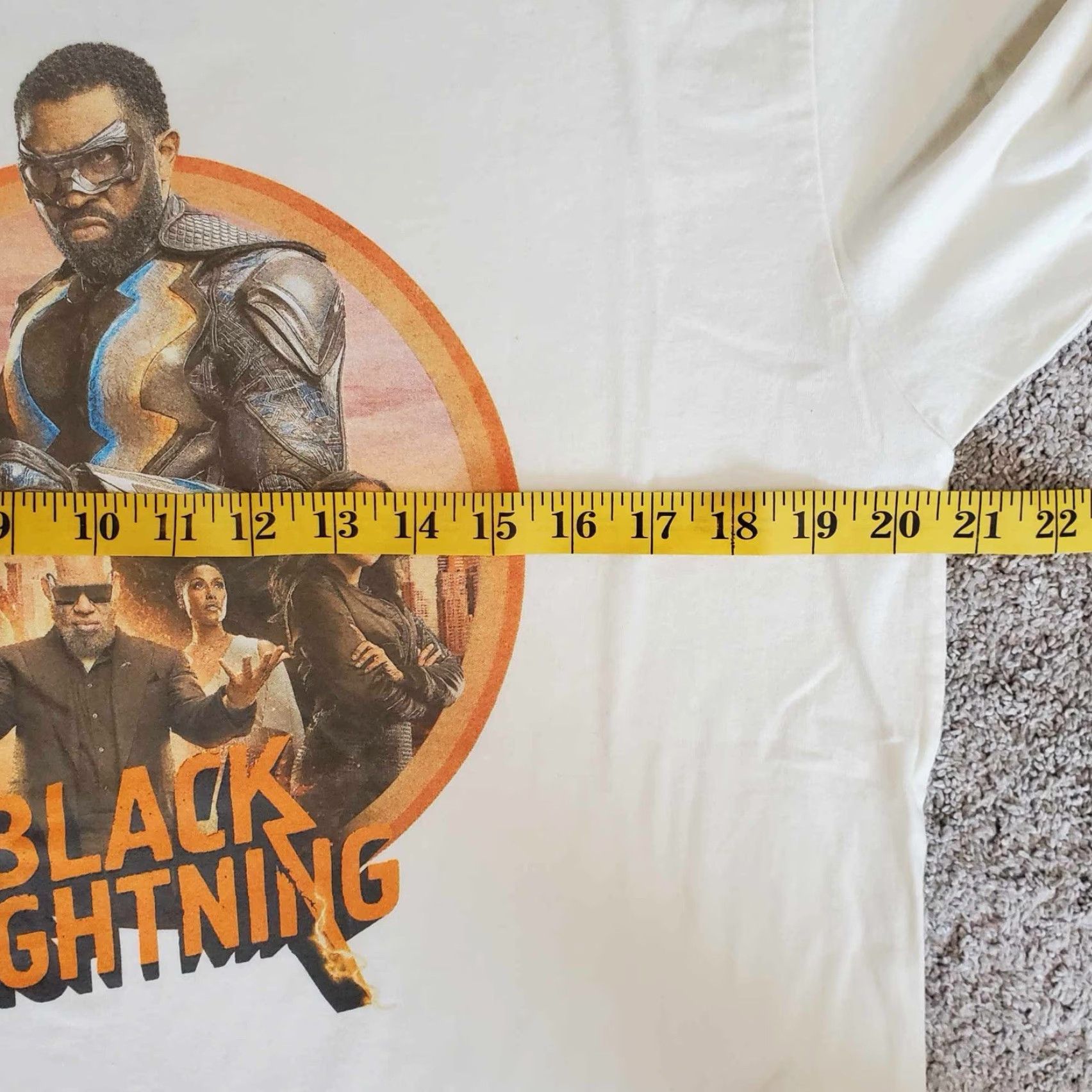 Next Level Black Lightning Ringer T Shirt Adult Large Movie Promo Tee Size US L / EU 52-54 / 3 - 5 Thumbnail