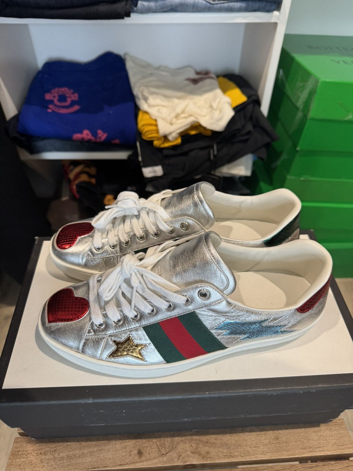 Gucci Gucci ace star sneakers Size US 8 / EU 41 - 2 Thumbnail