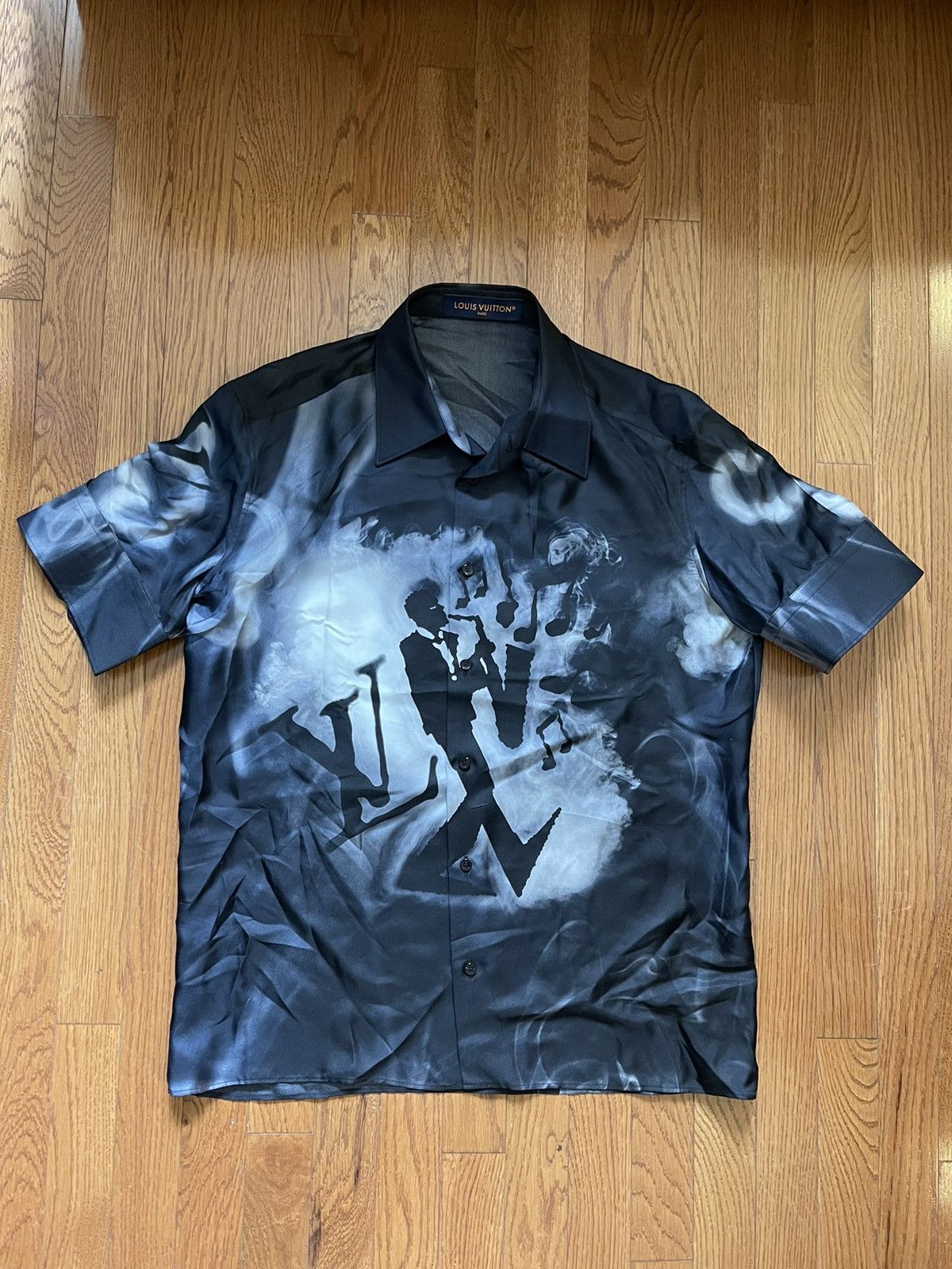 Louis Vuitton Louis Vuitton Black Silk Short Sleeved Jazzman Shirt