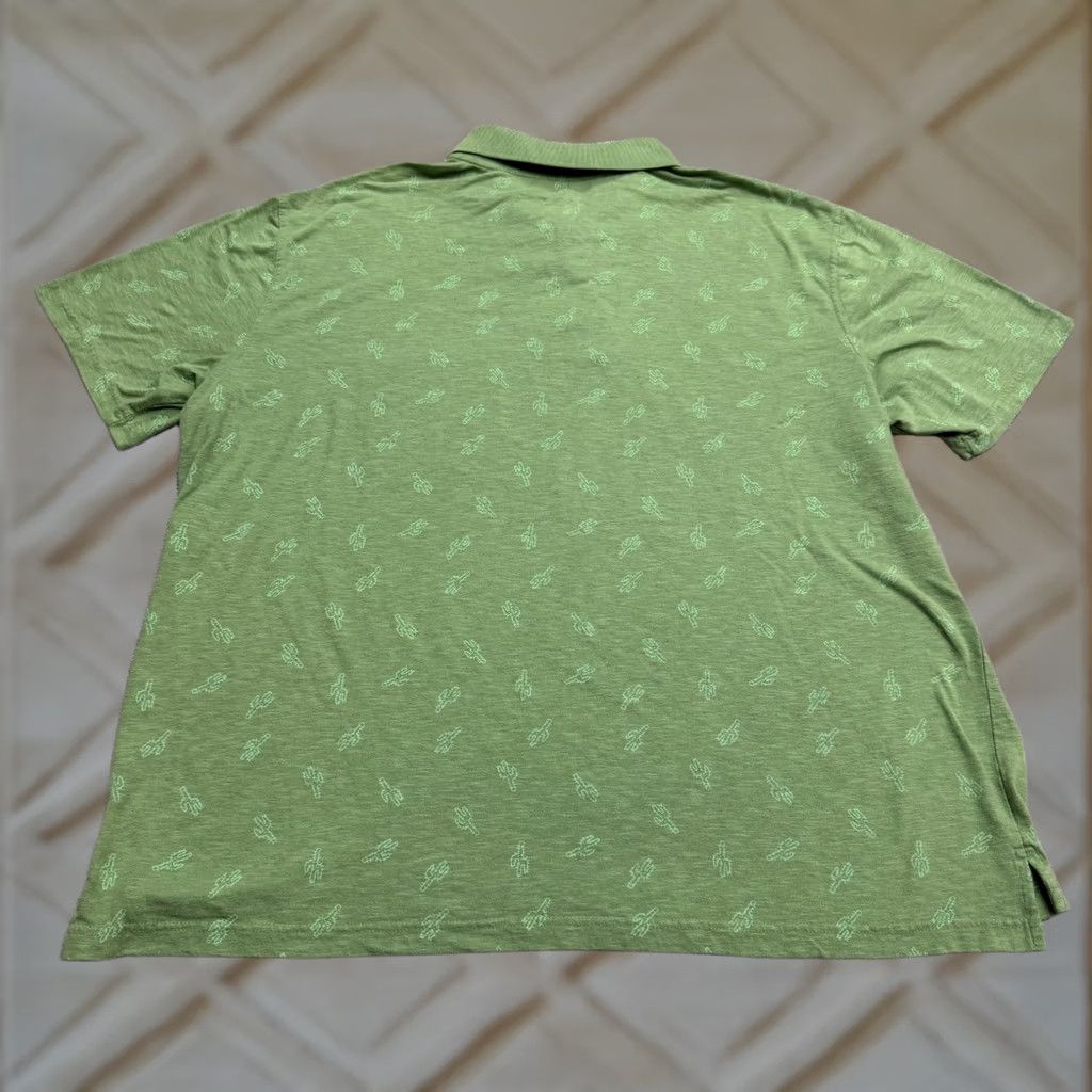 Vintage Foundry Cactus Polo Shirt Mens 3XL Green Short Sleeve Slub Cotton Shirt Size US XXL / EU 58 / 5 - 1 Thumbnail