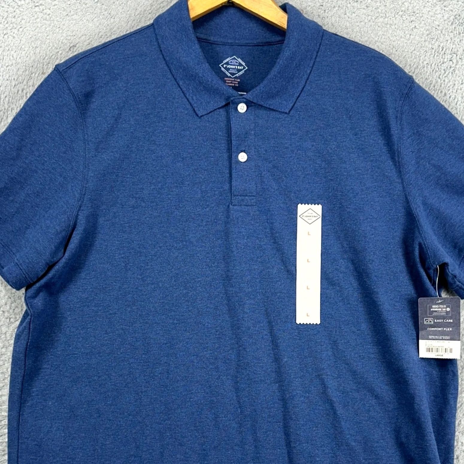 Vintage VINTAGE St. Johns Bay Mens Golf Polo Shirt Large Blue Classic Fit Comfort Flex Rugby NEW Size US L / EU 52-54 / 3 - 2 Thumbnail