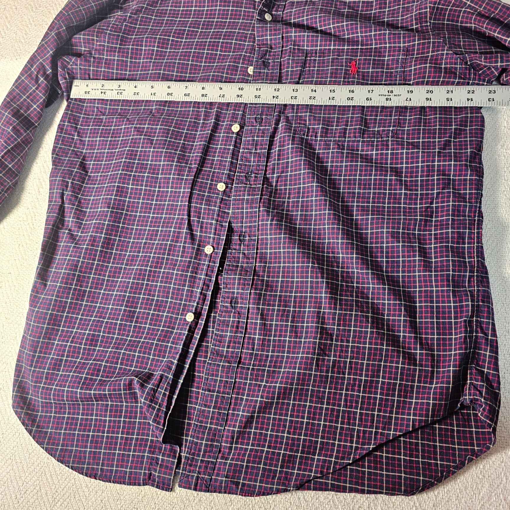 Ralph Lauren Ralph Lauren Button-Down Shirt Men M Classic Fit Red Pony Purple Plaid Shirt Size US M / EU 48-50 / 2 - 5 Thumbnail