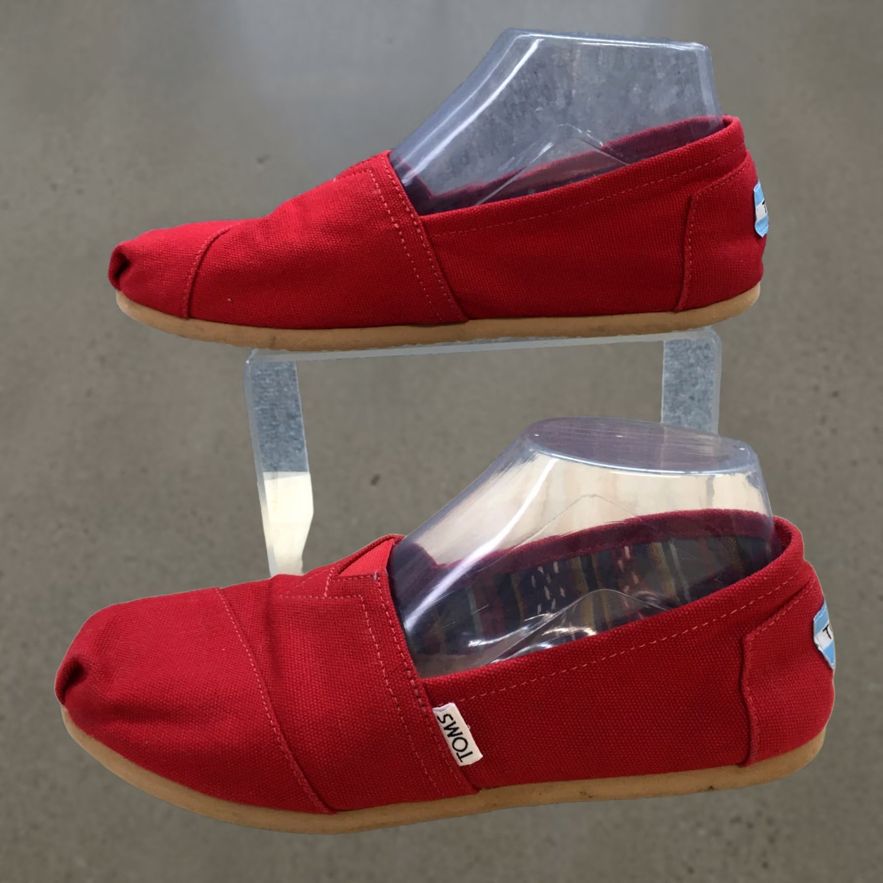 Toms TOMS Loafer Womens 7.5 Red Alpargata Classic Slip On Casual Comfort Canvas Size US 8 / IT 38 - 1 Thumbnail