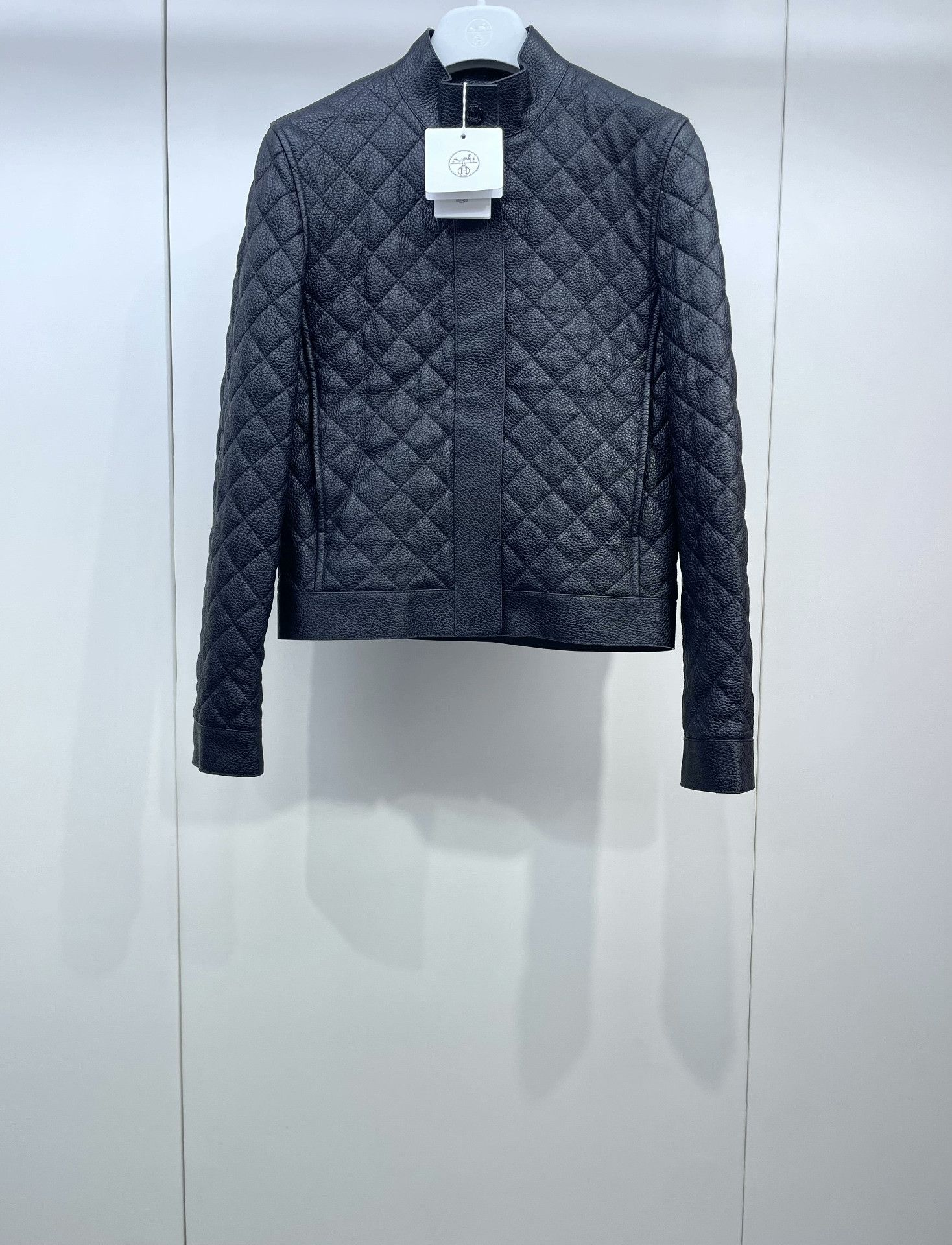 Hermes Hermes Quilted Grained Leather Jacket Size XXS / US 00 / IT 34 - 1 Thumbnail
