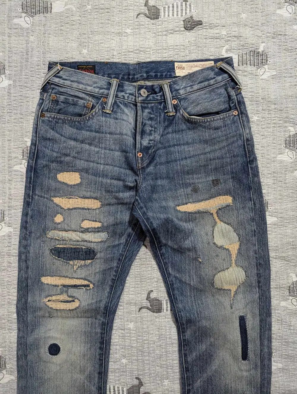 Evisu Evisu Japan Destroyed Seagull Denim Size US 29 - 14 Thumbnail