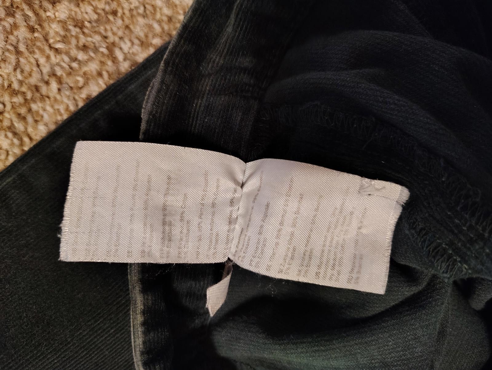 Designer Weekday Dark Green Corduroy Pants Flared Ziper Size XS 25W Size 25" / US 0 / IT 36 - 3 Thumbnail