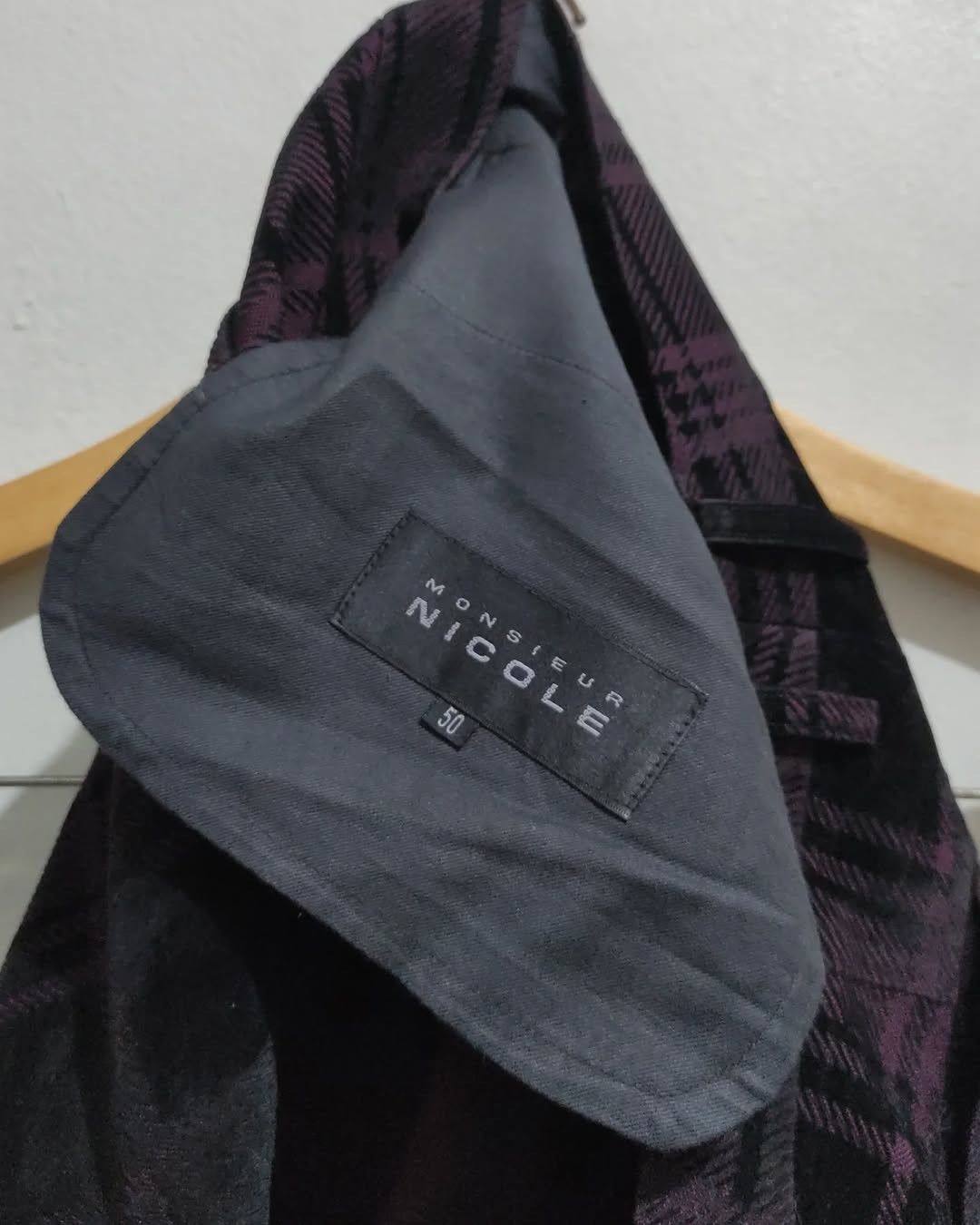 Japanese Brand × Nicole Club Vintage Monsieur Nicole Plaid Velvet Trouser pants Size US 32 / EU 48 - 11 Thumbnail
