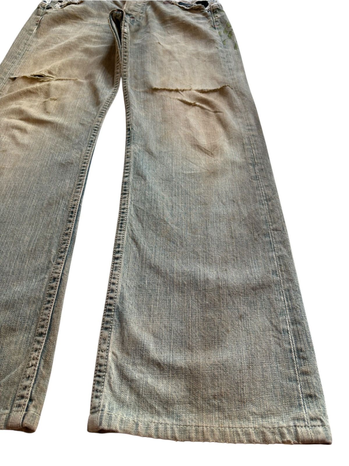 Mizra Jeans Kyoto Vintage Mizra Kyoto Mud Wash Embellished Loose Baggy Jeans Size US 32 / EU 48 - 7 Thumbnail