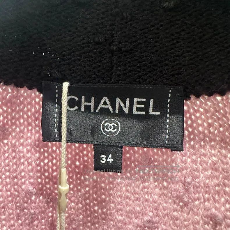 Chanel Chanel Pink and black V-neck waist knitted dress Size XXS / US 00 / IT 34 - 3 Thumbnail