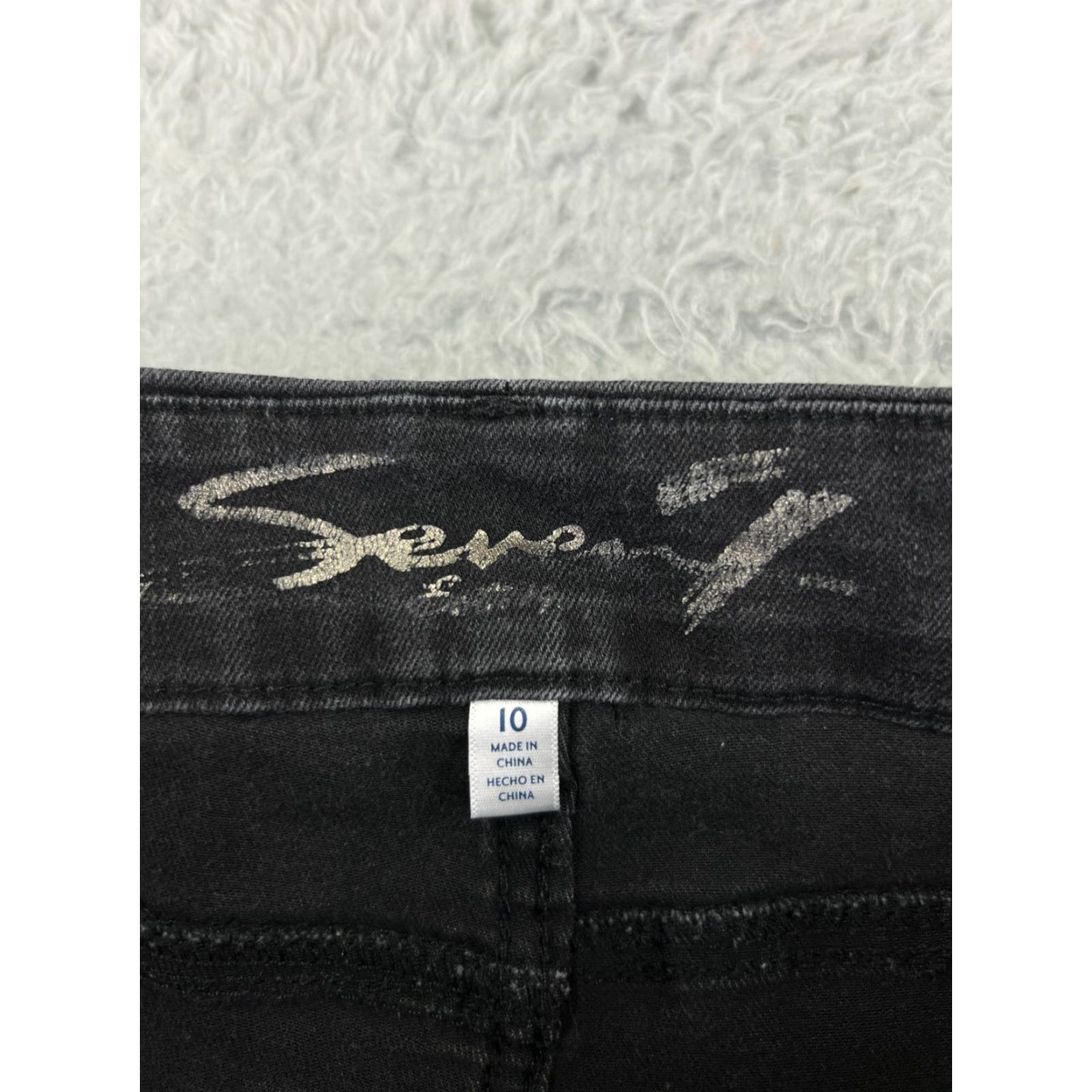 Vintage Seven7 Jeans Women Black Denim 10 High Rise Skinny Tummyless Cotton 28x27 Size 32" / US 10 / IT 46 - 7 Thumbnail