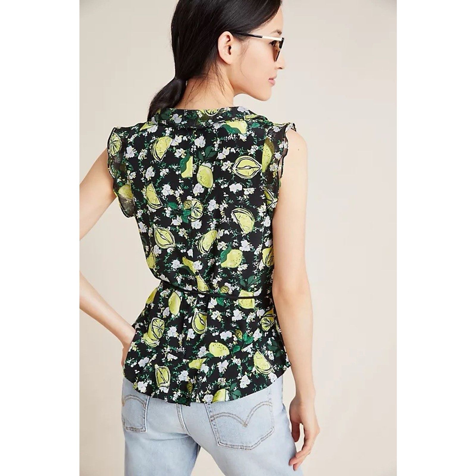 Diane von Furstenberg Diane von Furstenberg Peona Silk Wrap Ruffle Lemon Print M Size M / US 6-8 / IT 42-44 - 2 Thumbnail