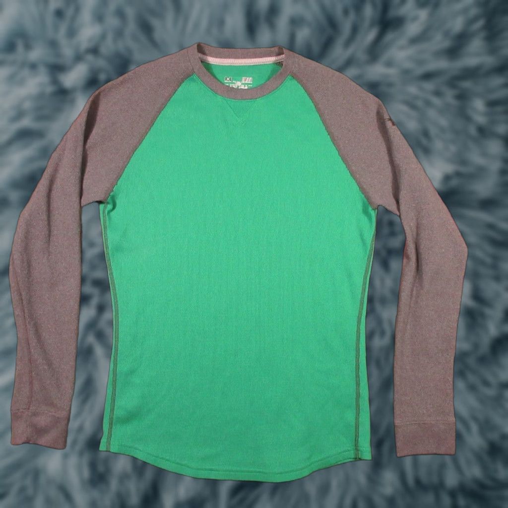 Under Armour Under Armour Shirt Mens S Thermal Waffle Knit Loose Gray Green Performance EUC Size US S / EU 44-46 / 1 - 1 Thumbnail