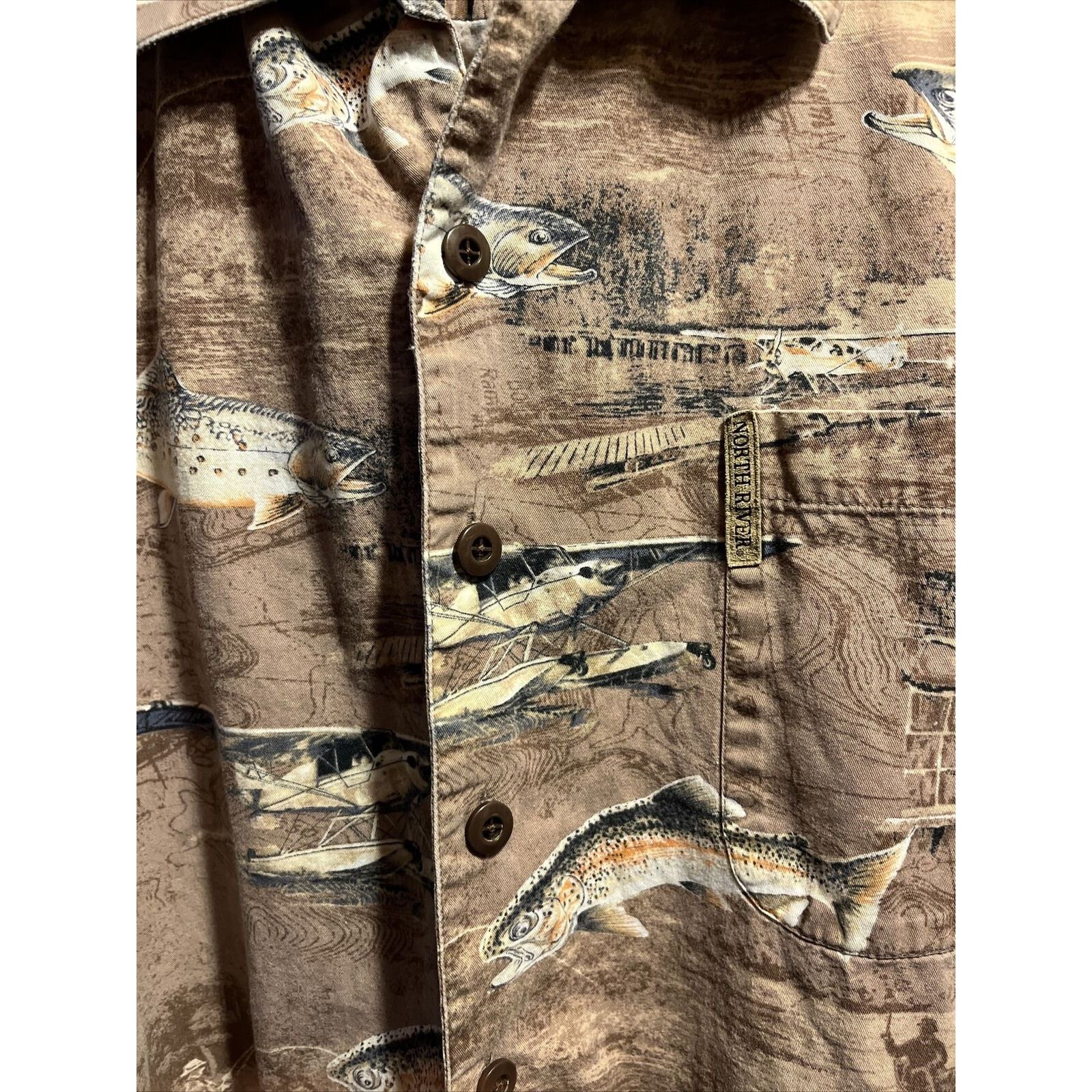 North River Outfitters North River Outfitters Shirt Men XL Brown Bait Shop Fish EUC Size US XL / EU 56 / 4 - 7 Thumbnail