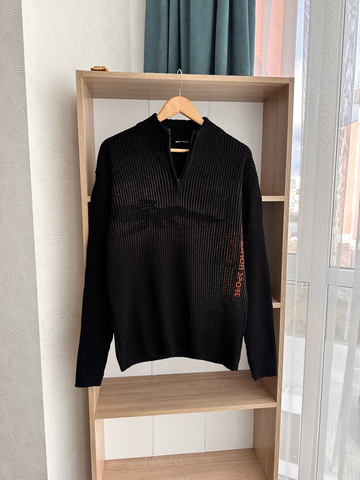 Vintage Diesel Style Ribbed Knit AvantGarde Gradient Sweater