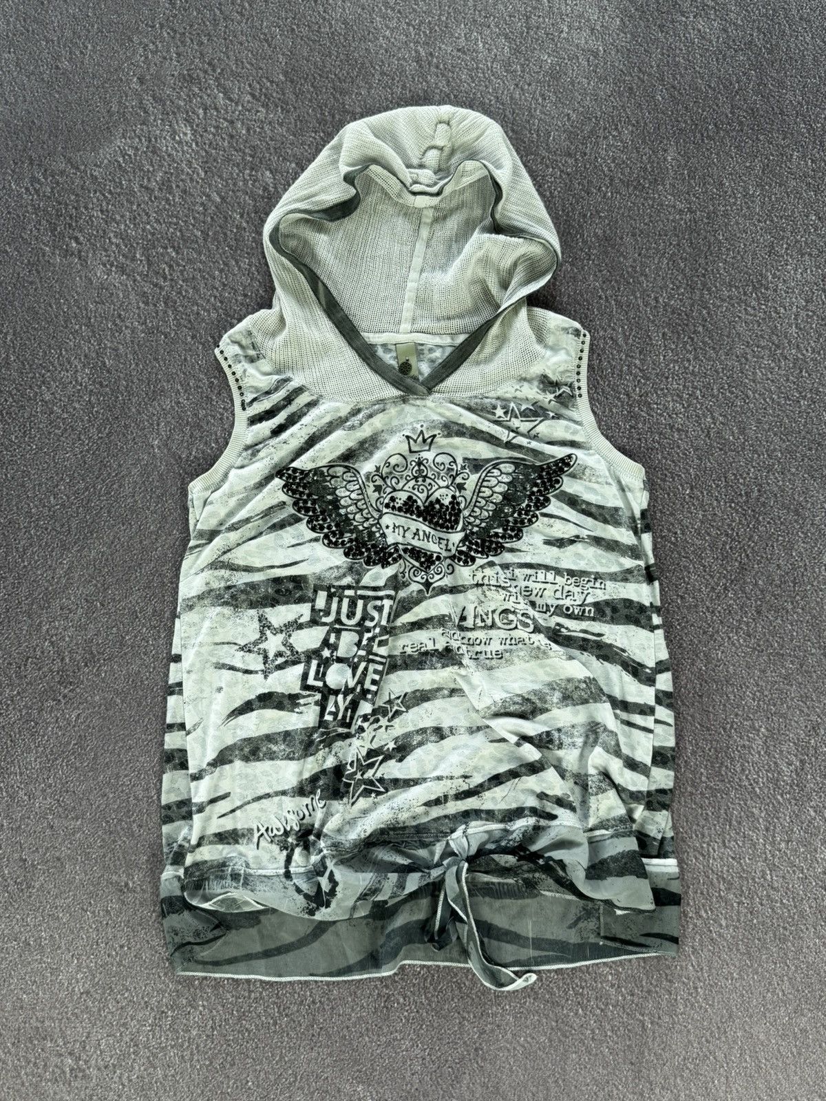 Hysteric Glamour Grunge Vibe Y2K 00s Sexy Punk Alt Hooded Tank Top Size M / US 6-8 / IT 42-44 - 1 Thumbnail