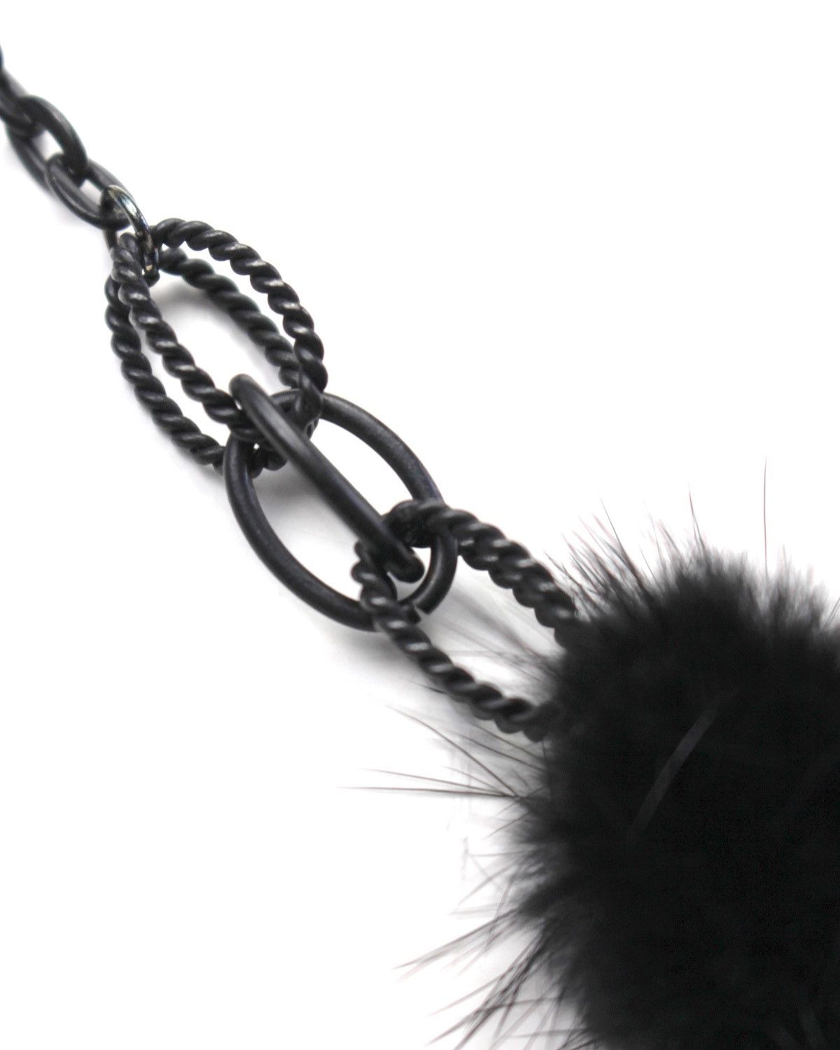 Hiroko Koshino Homme 2000S HIROKO KOSHINO BIS BLACK FAUX FUR STATEMENT NECKLACE Size ONE SIZE - 4 Thumbnail