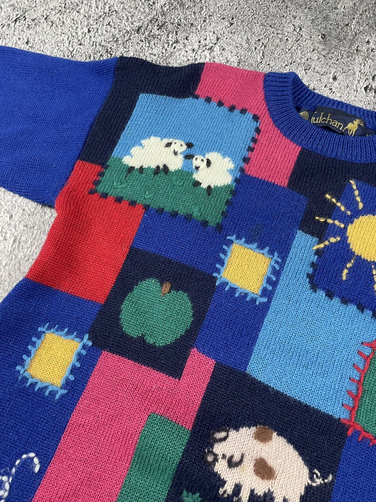 Handmade × Vintage Vintage handmade patchwork country jumper sweater knit Size M / US 6-8 / IT 42-44 - 2 Thumbnail
